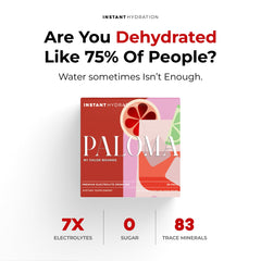 Paloma electrolyte pack label highlighting zero sugar and keto-friendly formula.