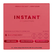 Instant Hydration raspberry electrolyte drink packets close-up for on-the-go hydration