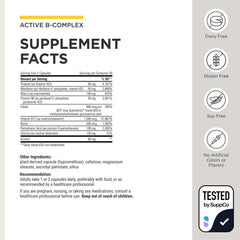Integrative Therapeutics Active B-Complex label view highlighting gluten-free claim.