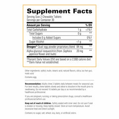 AllQlear bottle back label highlighting quail egg powder and allergen-free formula
