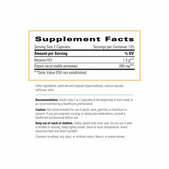 Integrative Therapeutics Betaine HCl capsules close-up easy-to-swallow