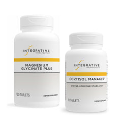 Integrative Therapeutics Cortisol Manager bottle signaling stress support potential.