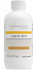 Integrative Therapeutics Liquid Iron bottle on a shelf showing convenient gluten-free iron support