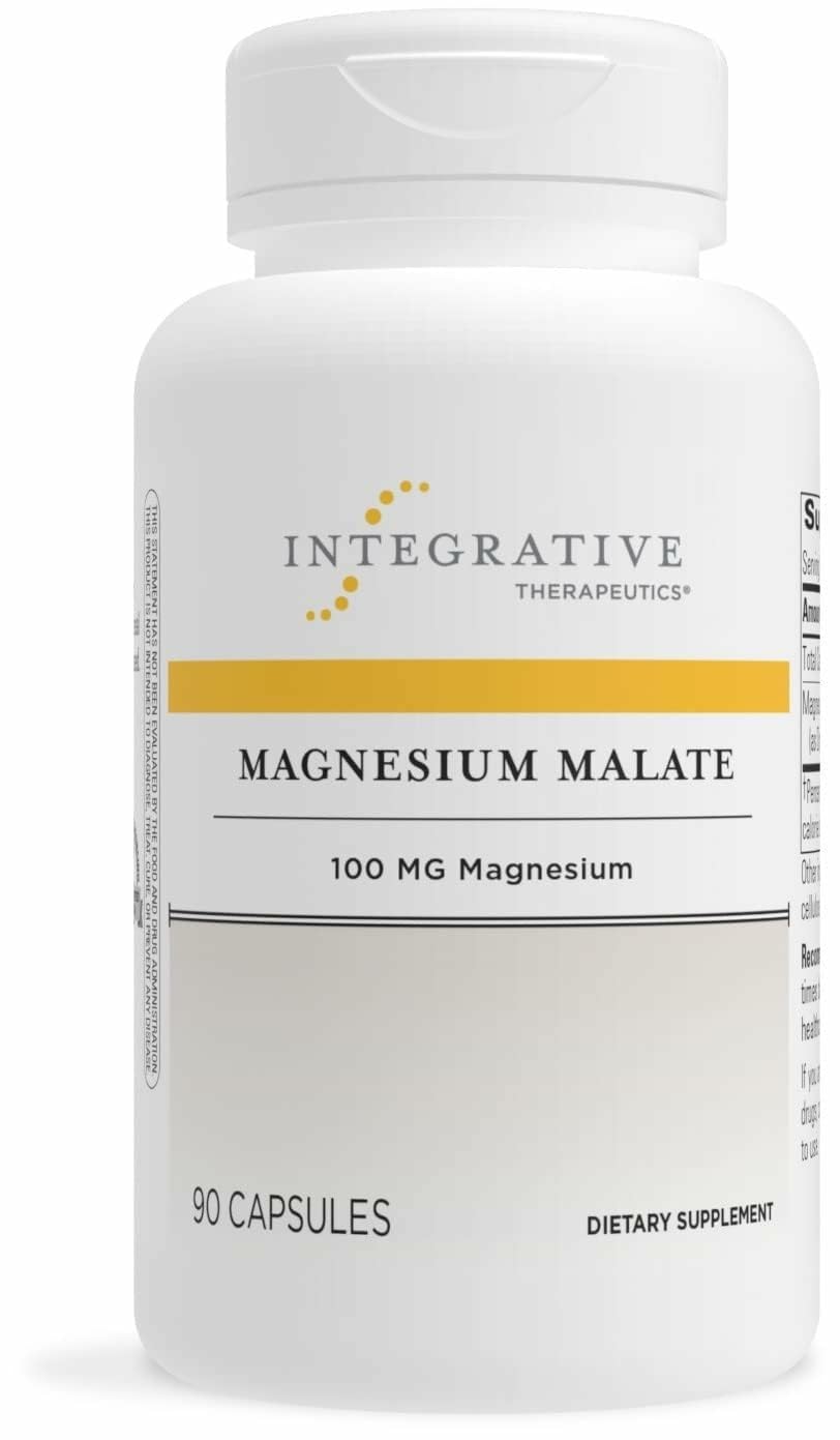 Integrative Therapeutics Magnesium Malate bottle front view highlighting metabolism support.