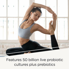 Digestive health routine on table with capsules, promoting daily gut care