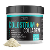 Intentionally Bare colostrum-collagen bottle pour supports daily wellness when added to beverages