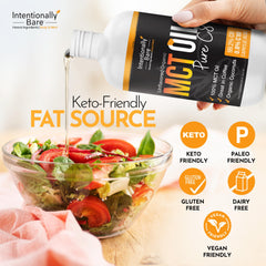 Intentionally Bare Pure C8 MCT Oil in salad dressing for keto-friendly nutrition