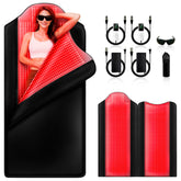 INTEO Dual Red Light Therapy Mat full-body setup for at-home relaxation and gentle back muscle comfort.
