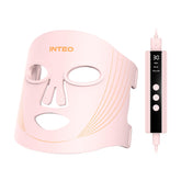INTEO red light mask front view shows a compact design for convenient home skincare.