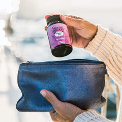 Internal Harmony Hot Flash Relief bottle features genistein and black cohosh for on-the-go comfort.