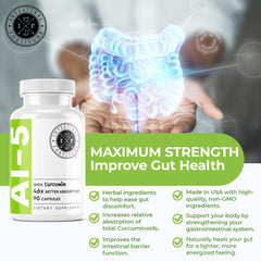 Intestinal Fortitude AI-5 turmeric-curcumin highlight image for enhanced absorption.
