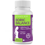 Intimate Rose boric acid suppositories bottle shows fresh, confident routine.