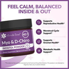 Intimate Rose Inositol powder dissolving in water shows quick mix for daily routine.