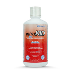 intraKID Drucker Labs liquid multivitamin bottle front shows kid-friendly daily nourishment.