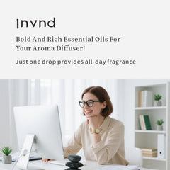 Invnd long-lasting fragrance diffusion shown in a living room setting