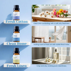 INWICOPH fresh cotton fragrance oil shown for diffuser-ready crisp aroma.