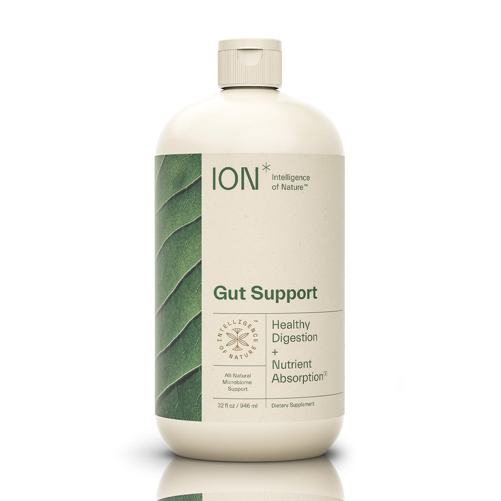 ION* Gut Support liquid bottle for daily gut health and hydration.