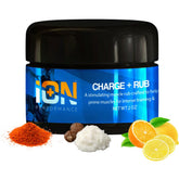 iON Performance Creatine Rub bottle front with orange scent for pre-game energy