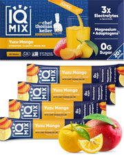 IQBAR IQMIX yuzu mango packet ready for on-the-go hydration and mood.