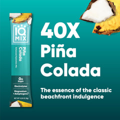 IQMIX Piña Colada packets ready to mix for quick energy and focus