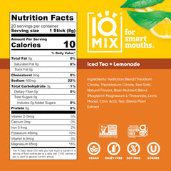 IQMIX packet poured into a glass showing quick refreshment moment.