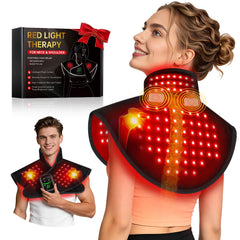 IRELEX neck-shoulder wrap ergonomic design for comfortable, all-day wear and targeted red light therapy.