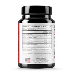 Iron Brothers Thermogenic bottle back label shows ingredients and vegan gluten-free features