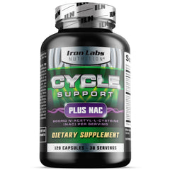 Iron Labs Cycle Support Plus NAC bottle highlighting NAC for on-cycle support