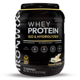 IRONWRX hydrolyzed whey vanilla powder for fast absorption and muscle support.