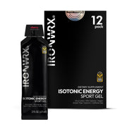 IRONWRX Isotonic Energy Gels cherry pack close-up for quick energy during workouts