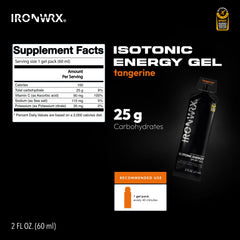 IRONWRX Isotonic Energy Gel Tangerine pour close-up showing texture
