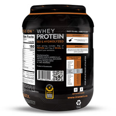 IRONWRX whey bottle pour showing convenient mix with water or beverage.