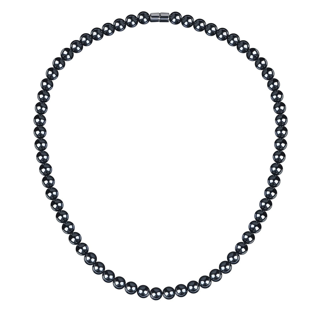 IRUMENG Hematite Necklace beads showcase natural stones for fatigue relief around the neck.