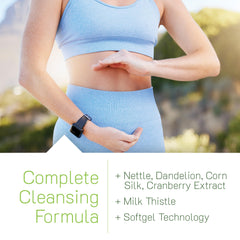 Irwin Naturals bottle pour demonstrates convenient dosing for a 10-day plan