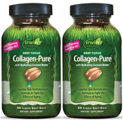 Irwin Naturals Deep Tissue Collagen-Pure soft-gels bottle promoting skin nourishment.