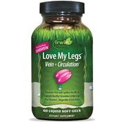 Irwin Naturals Love My Legs bottle with softgels supporting leg circulation.