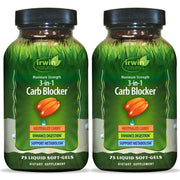 Irwin Naturals Maximum Strength 3-in-1 Carb Blocker bottle label — natural carb management.