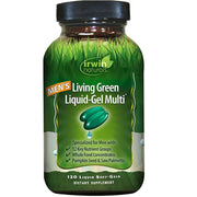Irwin Naturals Men's Living Green Liquid-Gel Multi bottle ready for daily nutrition support.