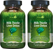 Irwin Naturals Milk Thistle Liver Detox bottle front showing brand and product name for liver support