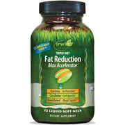 Irwin Naturals Triple-Diet Max Accelerator bottle on table for convenient daily use