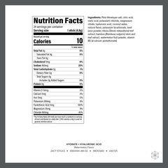 Isagenix Hydrate Watermelon stick back with usage notes for portability.