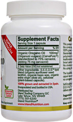 Island Nutrition oregano oil capsules packaging emphasizing enhanced delivery emulsified formula