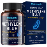 Itharoventis Methylene Blue bottle close-up with a clean formula for daily use