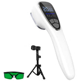 iTHERAU cold laser therapy device with stand for hands-free home use.