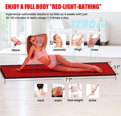 Itherau full-body mat stretched on a bed ready for home use.