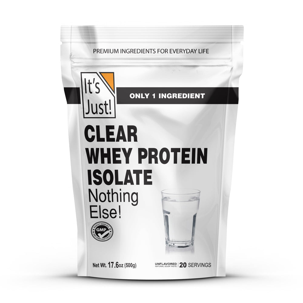 Its Just! Clear Whey Isolate bottle showing a clear protein option for post-workout nutrition