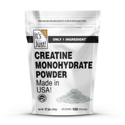 It's Just! creatine monohydrate bottle shows US-made purity for workouts