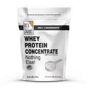 It's Just! whey protein packaging showing the 1.25 lb container for daily shakes.