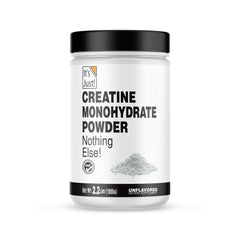 It's Just! creatine monohydrate powder bottle front - clean, easily mixed.