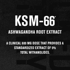 Jacked Factory Ashwagandha capsules closeup showing 600 mg per serving.